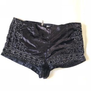 Velvet Beaded Shorts